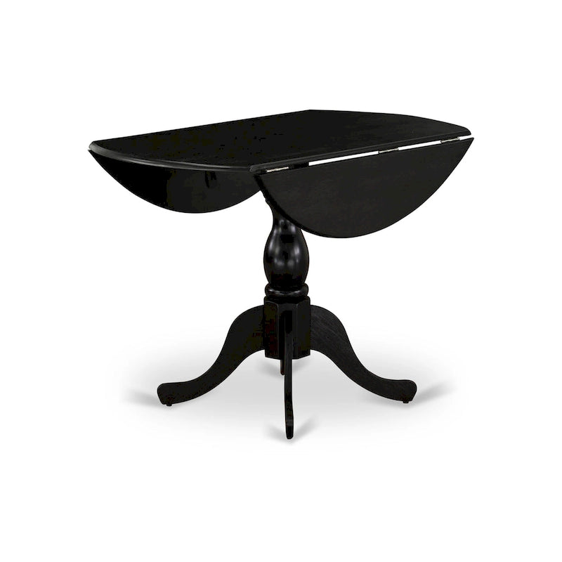 East West Furniture Dublin Table de Cuisine Moderne - un Dessus de Table Rond avec Abattants et Pied Central, (Option de Finition)