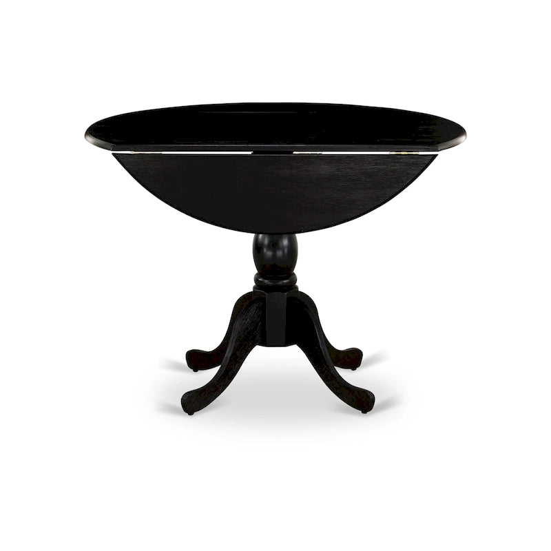 East West Furniture Dublin Table de Cuisine Moderne - un Dessus de Table Rond avec Abattants et Pied Central, (Option de Finition)