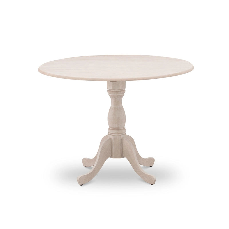East West Furniture Dublin Table de Cuisine Moderne - un Dessus de Table Rond avec Abattants et Pied Central, (Option de Finition)