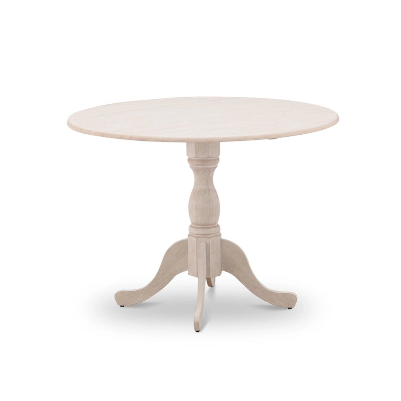East West Furniture Dublin Table de Cuisine Moderne - un Dessus de Table Rond avec Abattants et Pied Central, (Option de Finition)