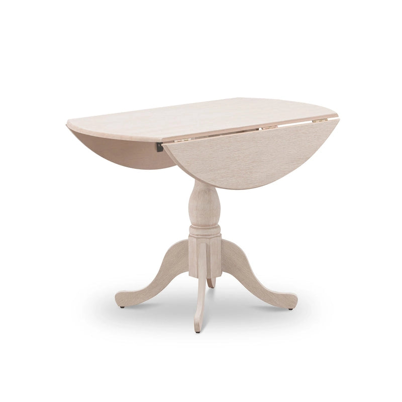 East West Furniture Dublin Table de Cuisine Moderne - un Dessus de Table Rond avec Abattants et Pied Central, (Option de Finition)