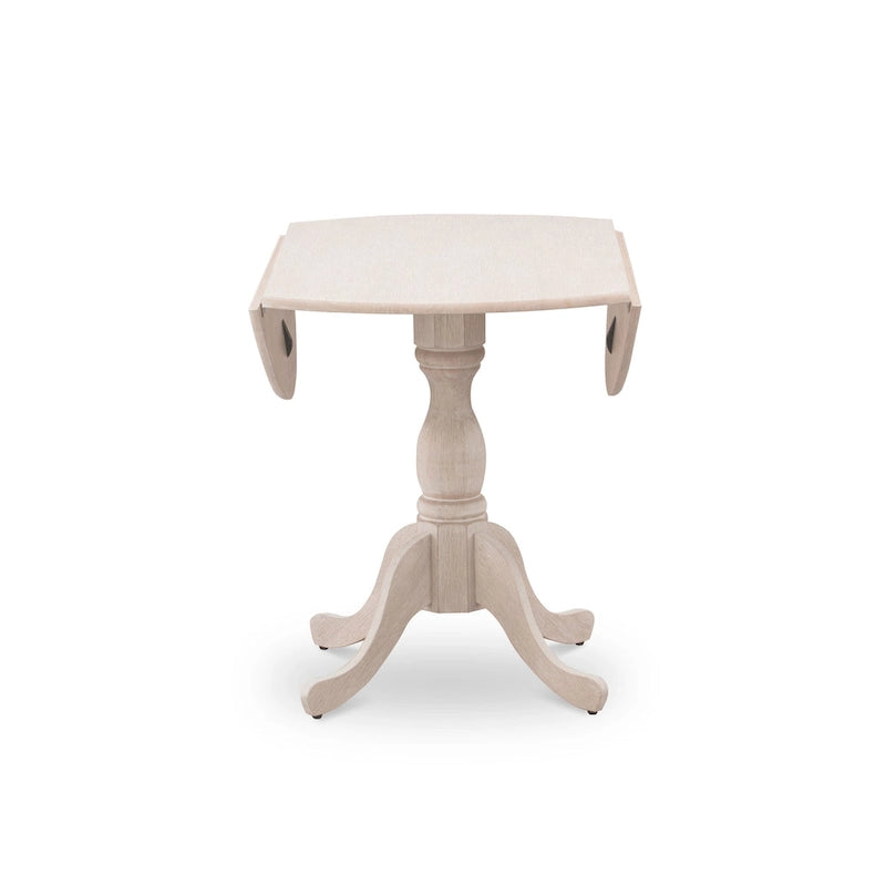 East West Furniture Dublin Table de Cuisine Moderne - un Dessus de Table Rond avec Abattants et Pied Central, (Option de Finition)