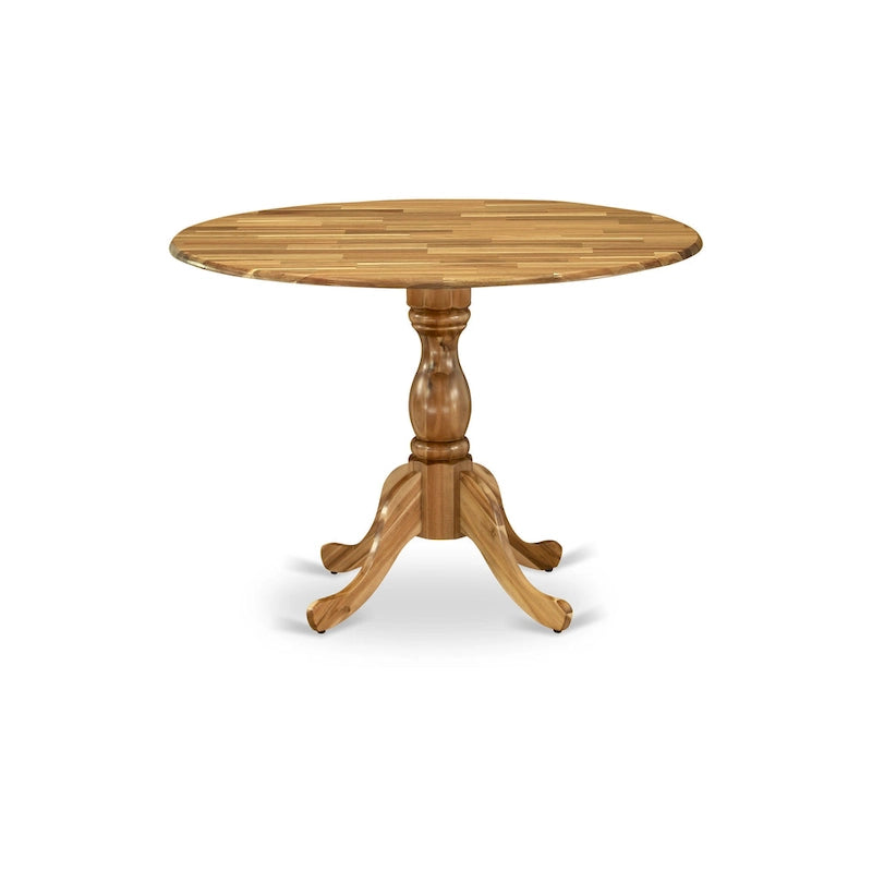 East West Furniture Dublin Table de Cuisine Moderne - un Dessus de Table Rond avec Abattants et Pied Central, (Option de Finition)