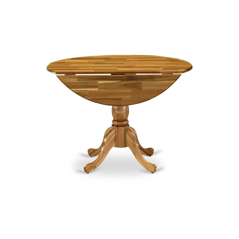 East West Furniture Dublin Table de Cuisine Moderne - un Dessus de Table Rond avec Abattants et Pied Central, (Option de Finition)