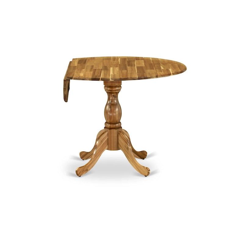 East West Furniture Dublin Table de Cuisine Moderne - un Dessus de Table Rond avec Abattants et Pied Central, (Option de Finition)