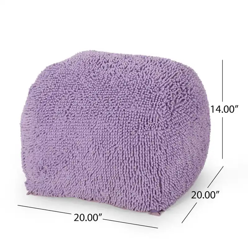 Pouf Moloney en chenille microfibre moderne par Christopher Knight Home