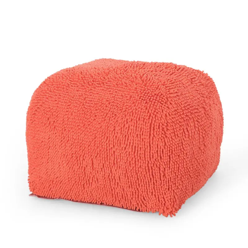 Pouf Moloney en chenille microfibre moderne par Christopher Knight Home
