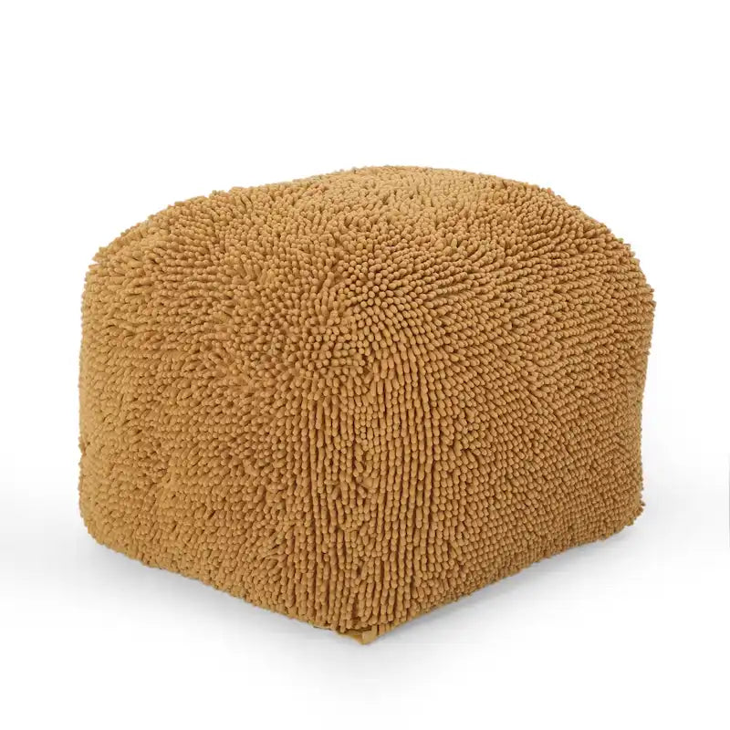 Pouf Moloney en chenille microfibre moderne par Christopher Knight Home