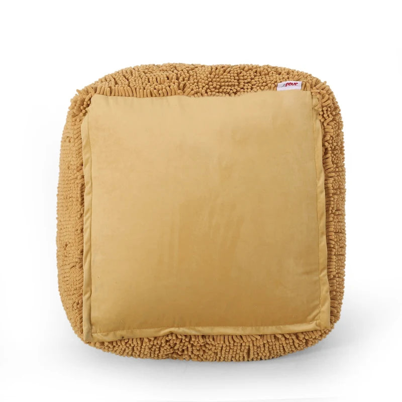 Pouf Moloney en chenille microfibre moderne par Christopher Knight Home