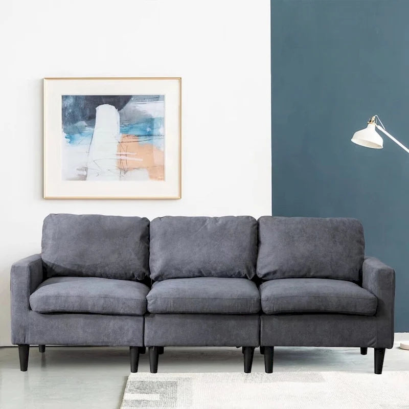 Canapé d'angle modulable à faire soi-même avec pouf