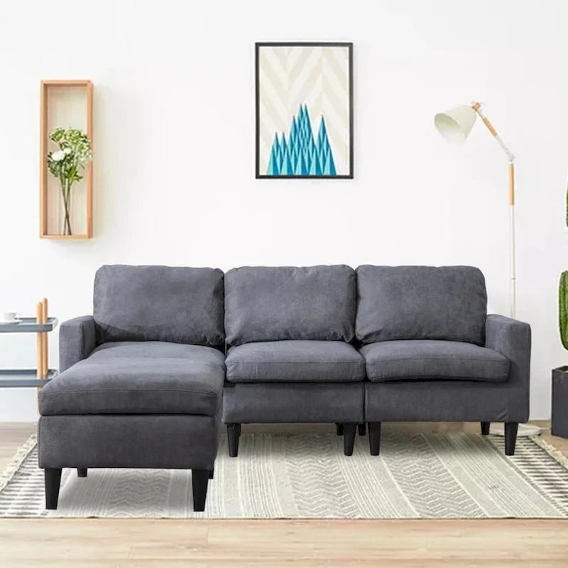 Canapé d'angle modulable à faire soi-même avec pouf