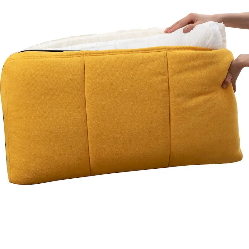 Canapé d'angle modulable à faire soi-même avec pouf