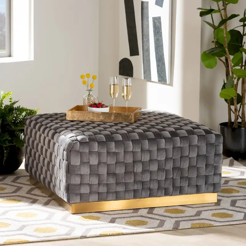 Pouf de cocktail carré Noah Luxe et Glam