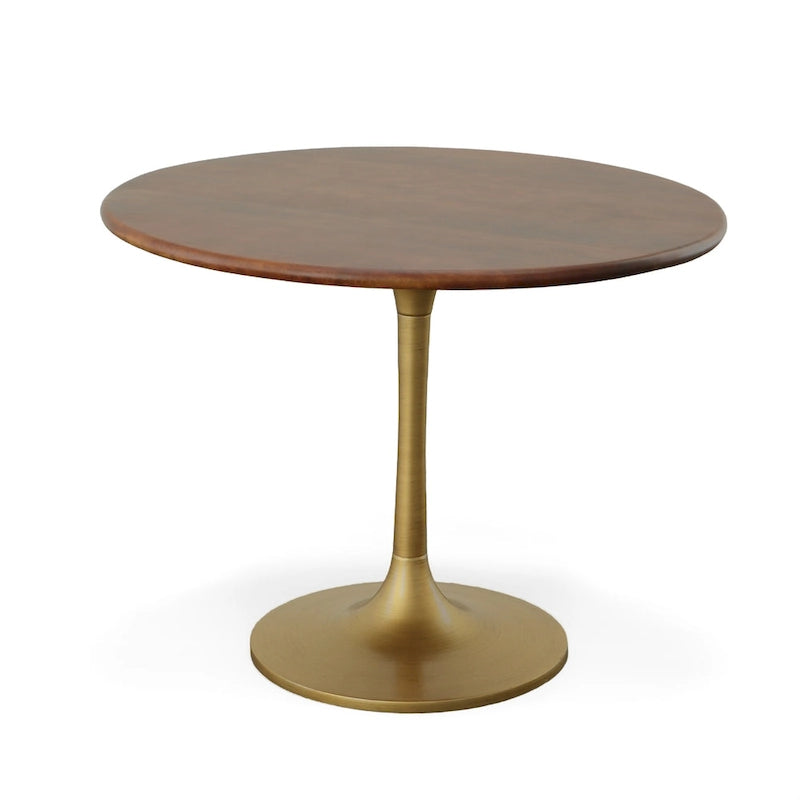 Table de salle à manger ronde Carolina Living Alden Wood Top 40
