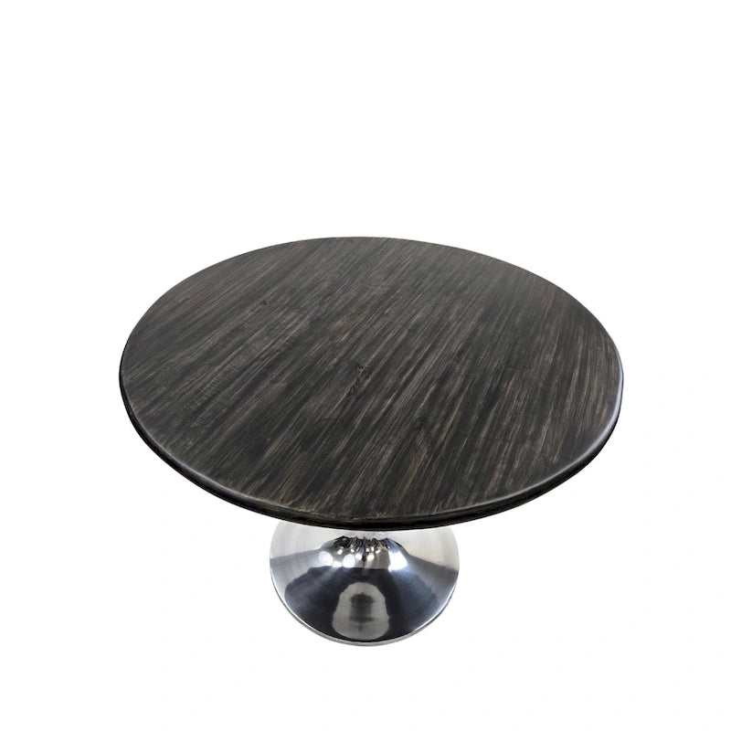 Table de salle à manger ronde Carolina Living Alden Wood Top 40