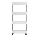 Chariot de rangement multifonctionnel mince à 3/4 niveaux pour mobile, blanc