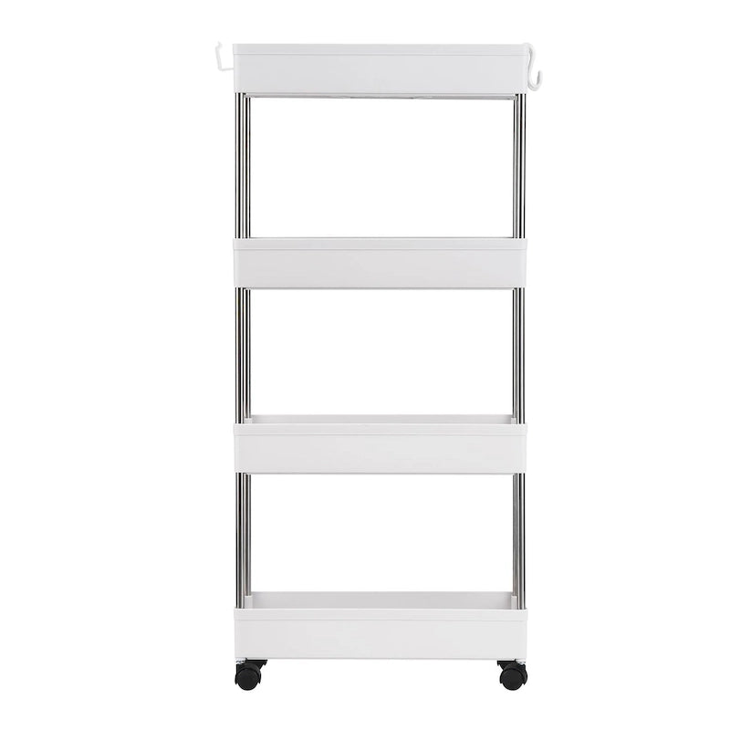 Chariot de rangement multifonctionnel mince à 3/4 niveaux pour mobile, blanc