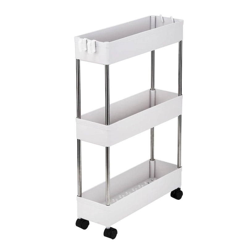Chariot de rangement multifonctionnel mince à 3/4 niveaux pour mobile, blanc