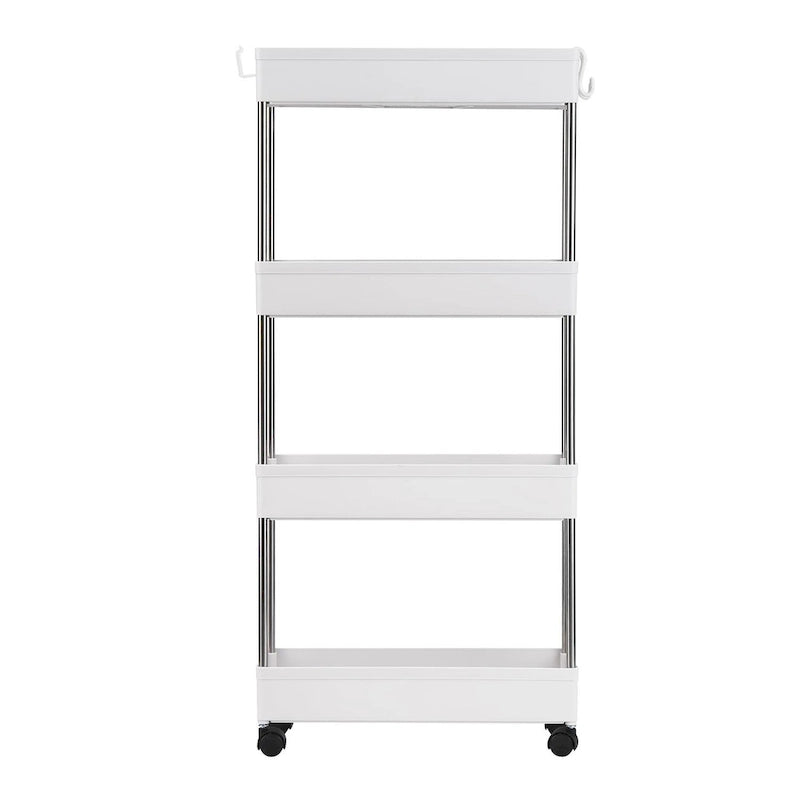 Chariot de rangement multifonctionnel mince à 3/4 niveaux pour mobile, blanc