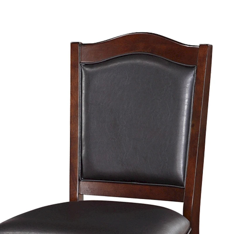 Chaise haute sans accoudoirs en bois, brun expresso et noir, lot de 2