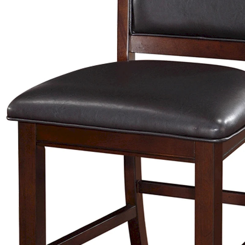 Chaise haute sans accoudoirs en bois, brun expresso et noir, lot de 2