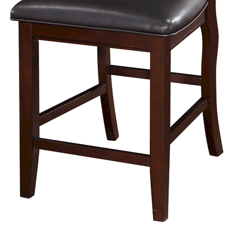 Chaise haute sans accoudoirs en bois, brun expresso et noir, lot de 2