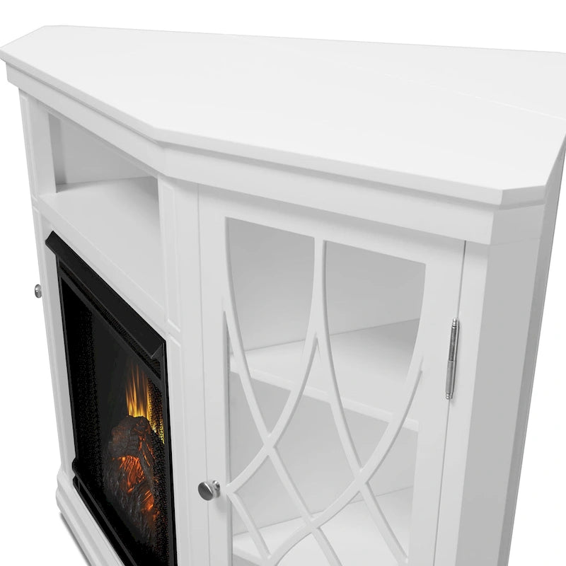 Meuble TV avec foyer électrique Lynette 56 blanc par Real Flame
