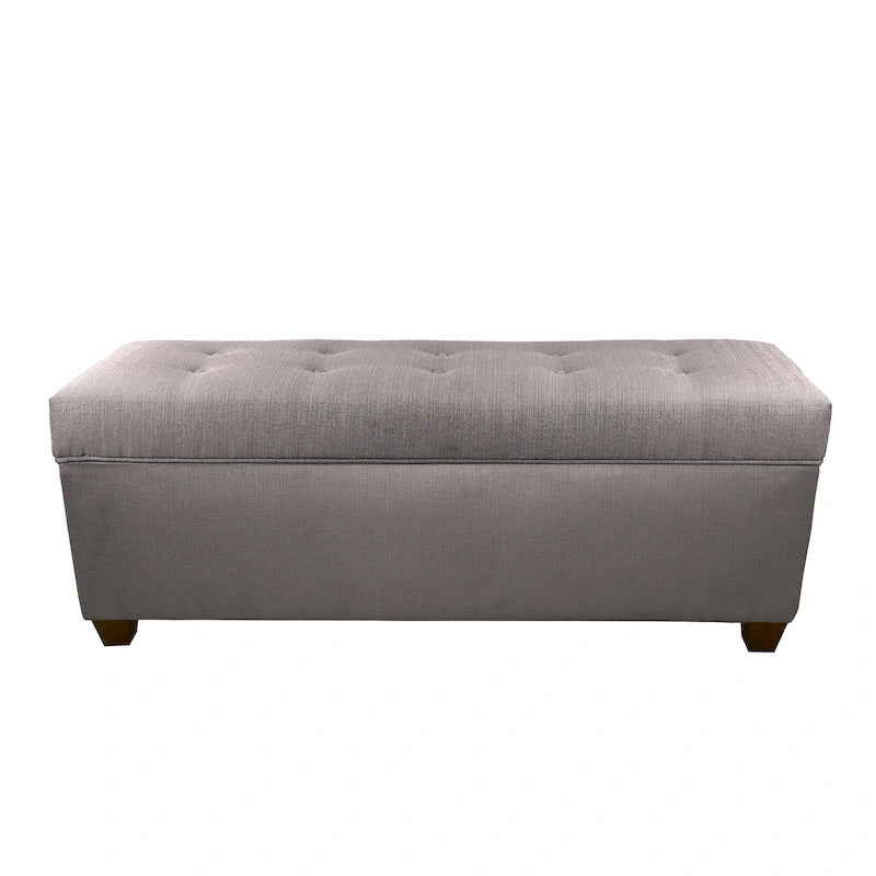 Banc de rangement en lin capitonné Sole Secret