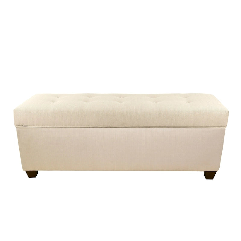 Banc de rangement en lin capitonné Sole Secret