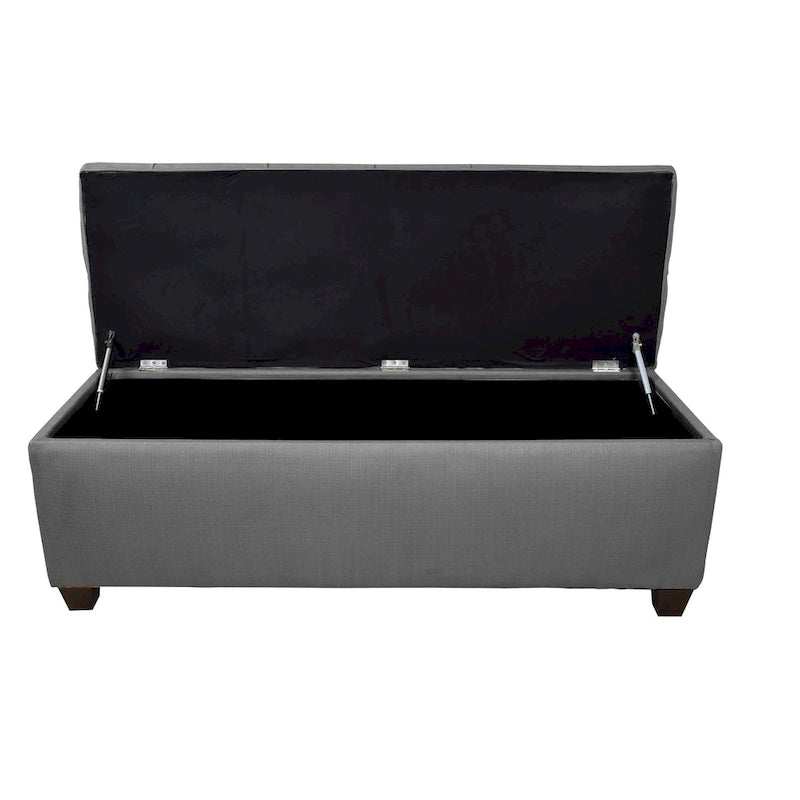 Banc de rangement en lin capitonné Sole Secret