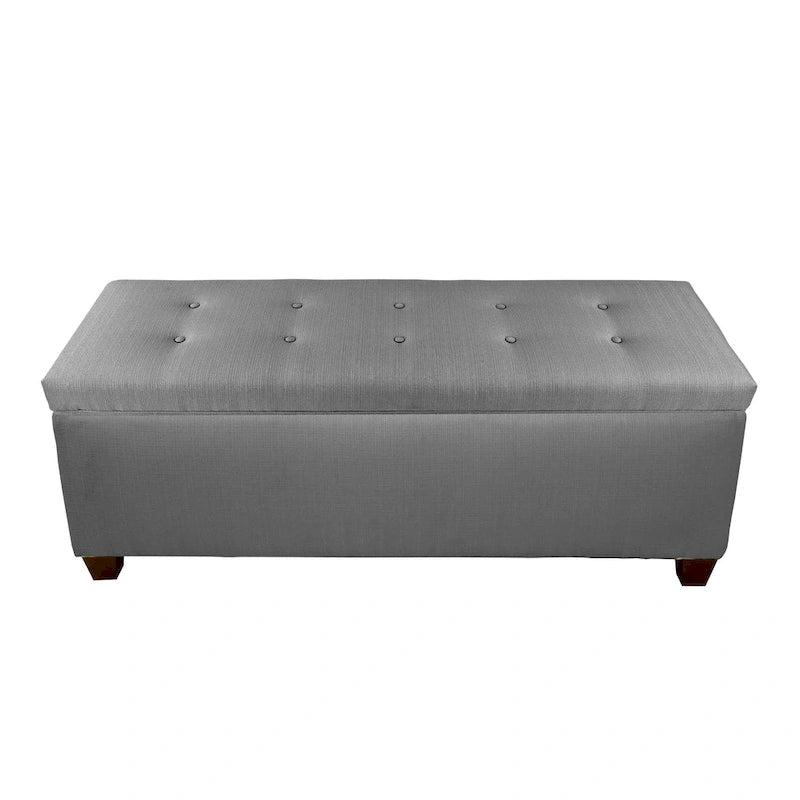 Banc de rangement en lin capitonné Sole Secret