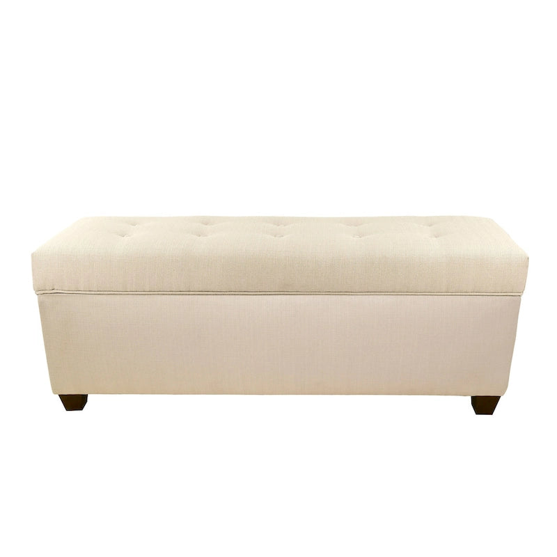Banc de rangement en lin capitonné Sole Secret