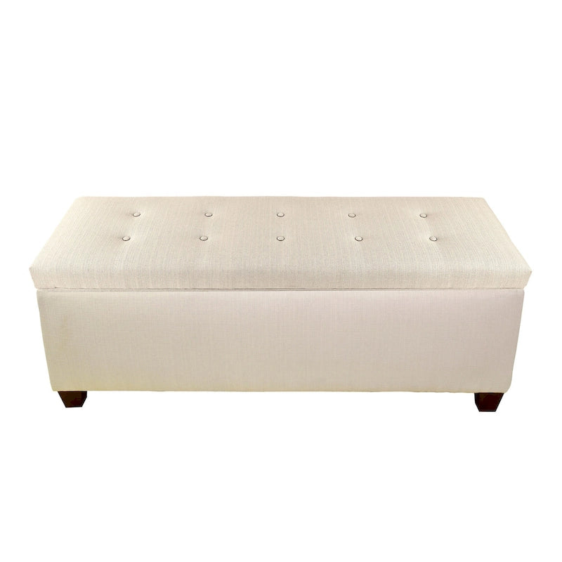Banc de rangement en lin capitonné Sole Secret