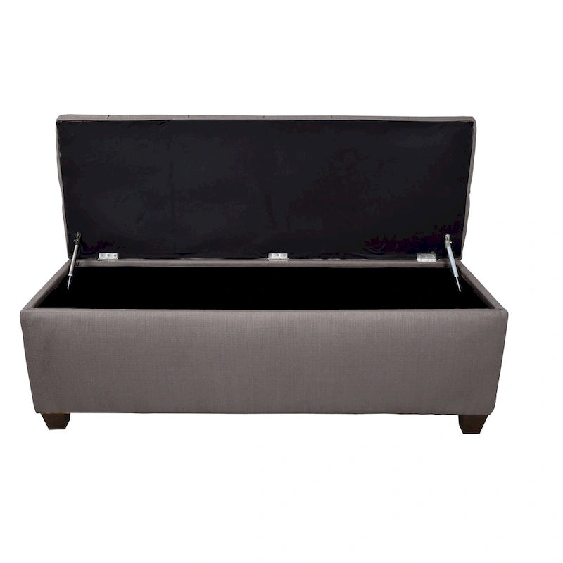Banc de rangement en lin capitonné Sole Secret