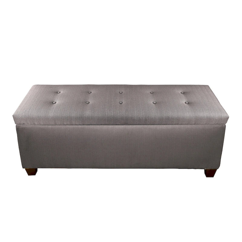 Banc de rangement en lin capitonné Sole Secret