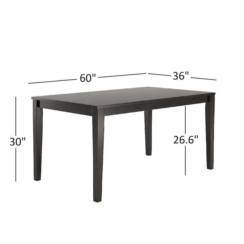 Ensemble de salle à manger rectangulaire Wilmington II 152 cm noir antique par iNSPIRE Q Classic