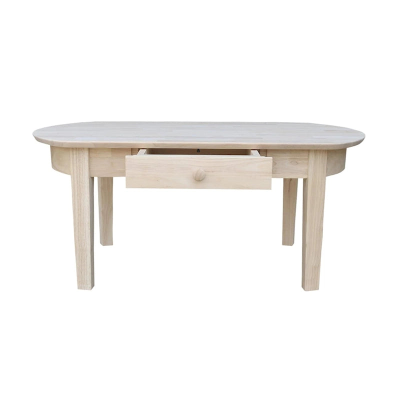 Table basse Philips Oval en parawwood massif non fini