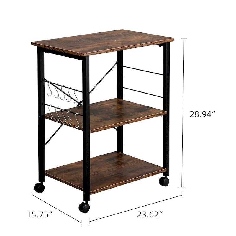 Étagère de boulanger à 3 niveaux pour four à micro-ondes, desserte de rangement, étagère de cuisine