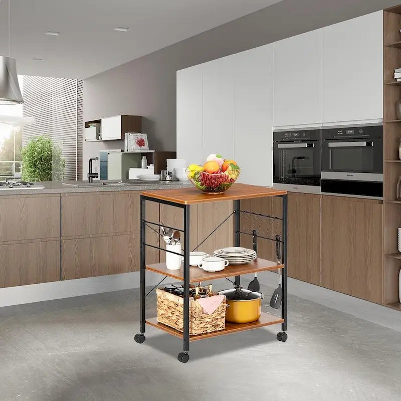 Étagère de boulanger à 3 niveaux pour four à micro-ondes, desserte de rangement, étagère de cuisine