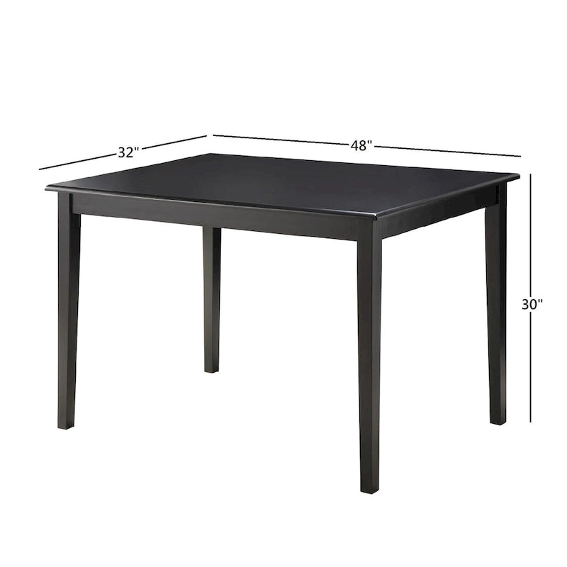 Table à manger rectangulaire noire Wilmington par iNSPIRE Q Classic - Table à manger