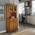 Homestyles Buffet of Buffets Cottage Oak Storage Hutch with Wood Top