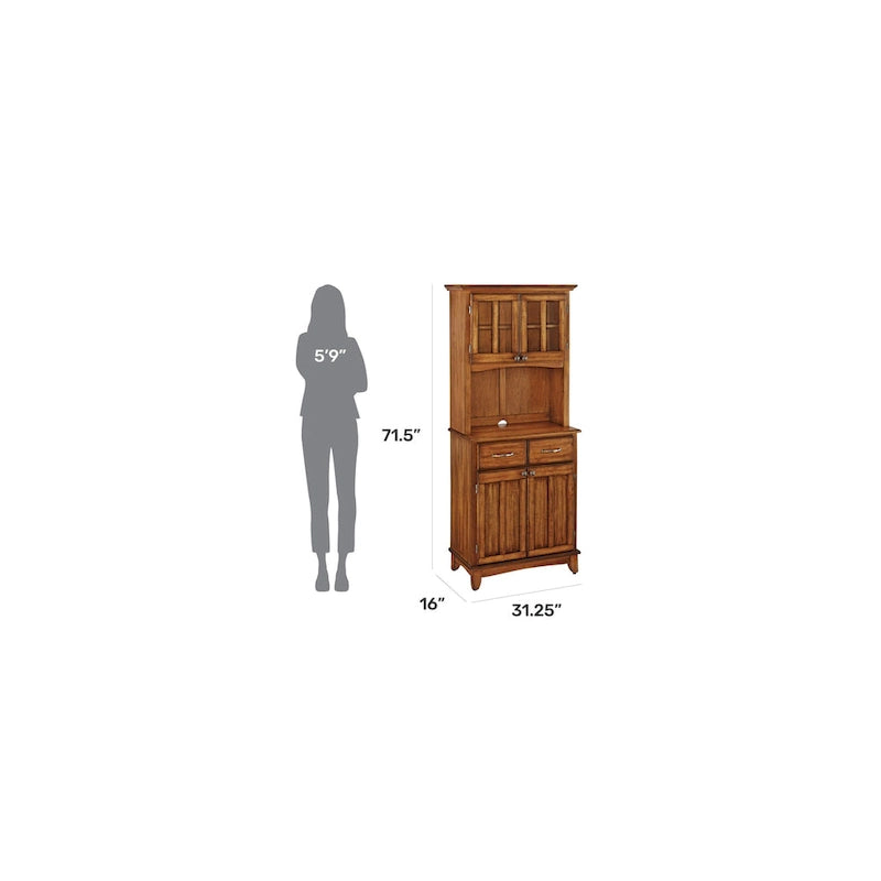 Vaisselier à buffet Homestyles Cottage Oak avec plateau en bois