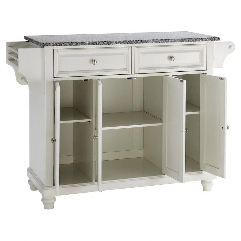 Îlot de cuisine Crosley Cambridge avec dessus en granit massif et finition acajou vintage - 51,5L x 18P x 36H