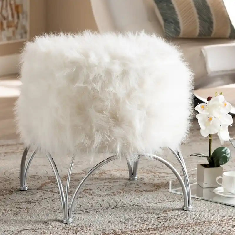 Ottoman rembourré moderne et contemporain Silver Orchid Coburn