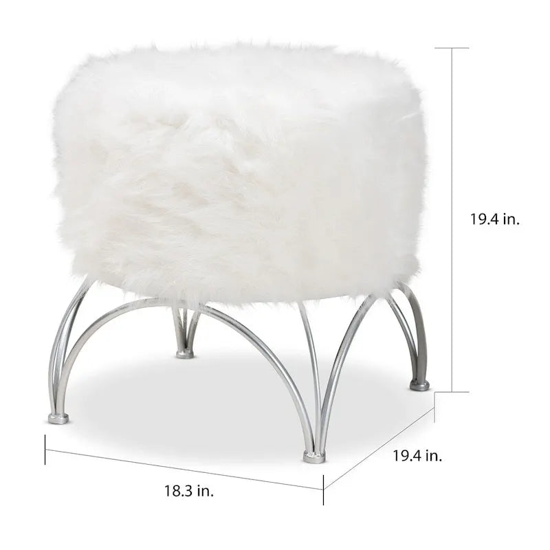 Ottoman rembourré moderne et contemporain Silver Orchid Coburn