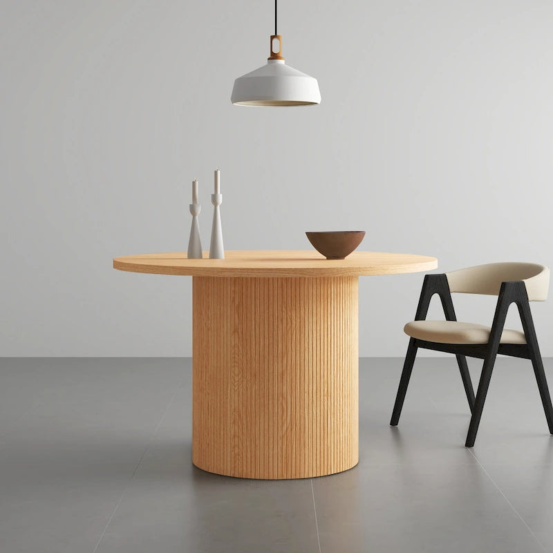 Table de cuisine ronde Table à manger en bois massif