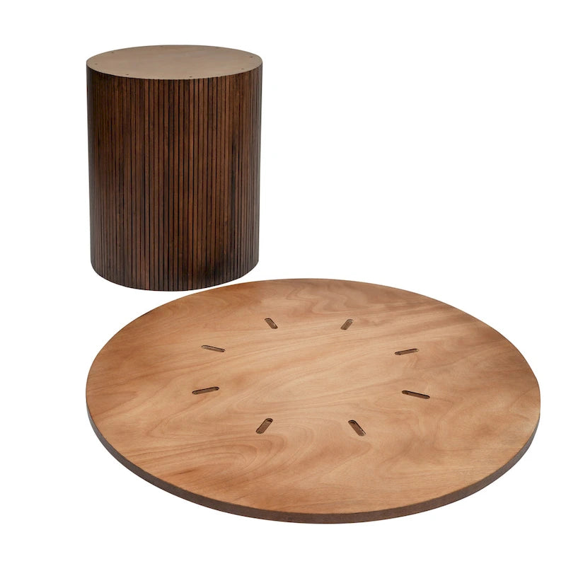 Table de cuisine ronde Table à manger en bois massif