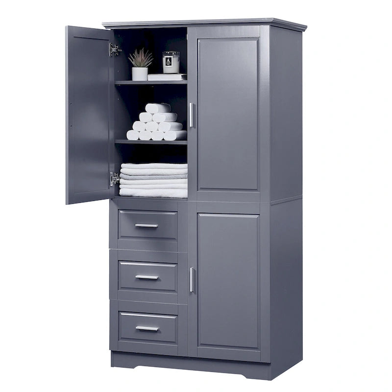 Armoire de rangement haute et large avec portes pour salle de bain/bureau