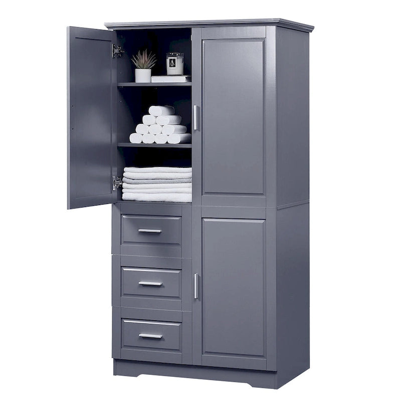 Armoire de rangement haute et large avec portes pour salle de bain/bureau
