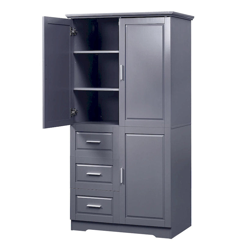 Armoire de rangement haute et large avec portes pour salle de bain/bureau